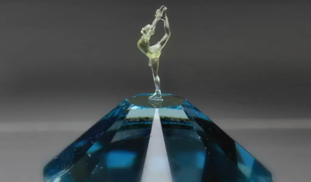 Figure 7: The new system enables 3D printing to the millimeter scale, such as this 3mm-tall dancer statue.(Image courtesy of Nanoscribe)
