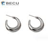Investment Cast 925 Silver Moon Earrings