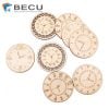 Laser Cut Round Plywood World Clock In Wall Hanging