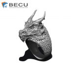 Aluminum 3D Printed Dragon Head Chinese Style Man’s Ring