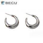 Investment Cast 925 Silver Moon Earrings