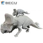 jetFusion 3D Printing Triceratops Mother and Child Sculpture
